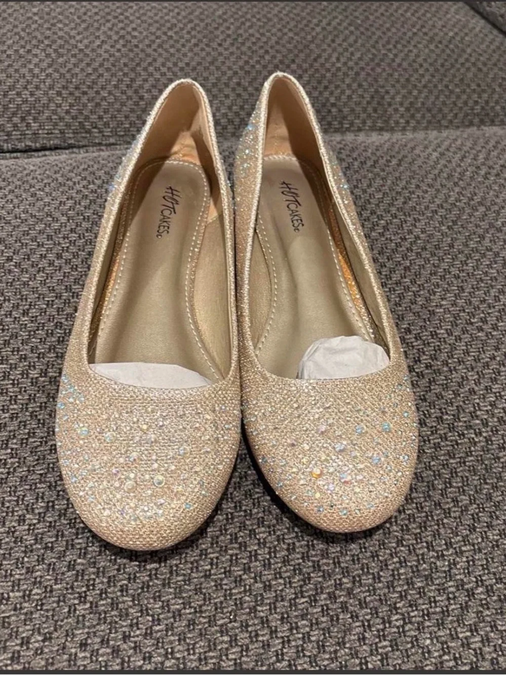 Hot Cakes Glitter Ballet Flats in Champagne Sparkle